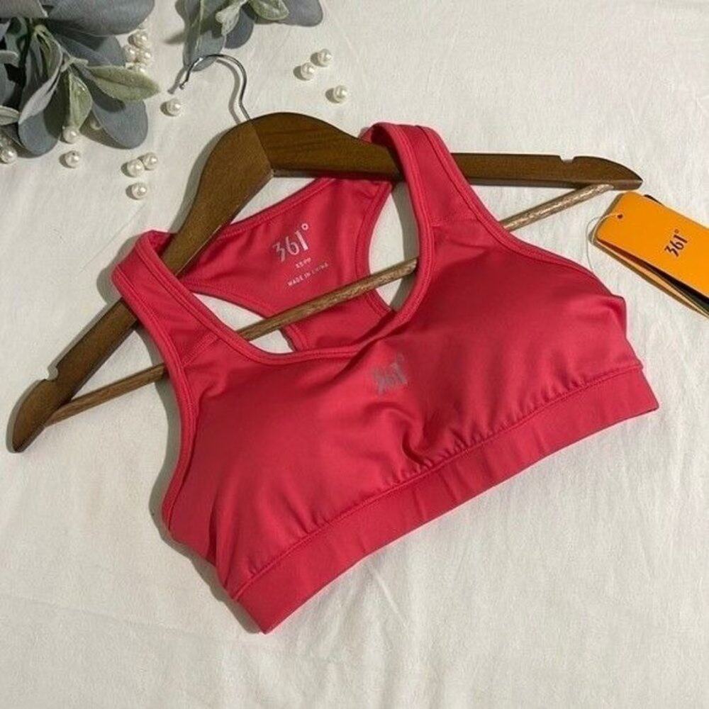 361 Pink Sports Bra XS Racerback Padded Slim Fit NWT Activewear